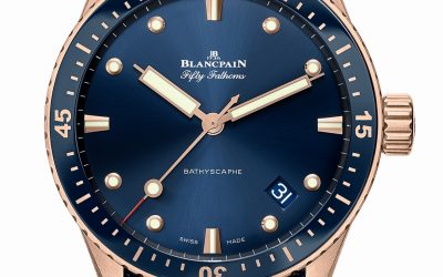 Blancpain Fifty Fathoms Bathyscaphe azul de oro Sedna®