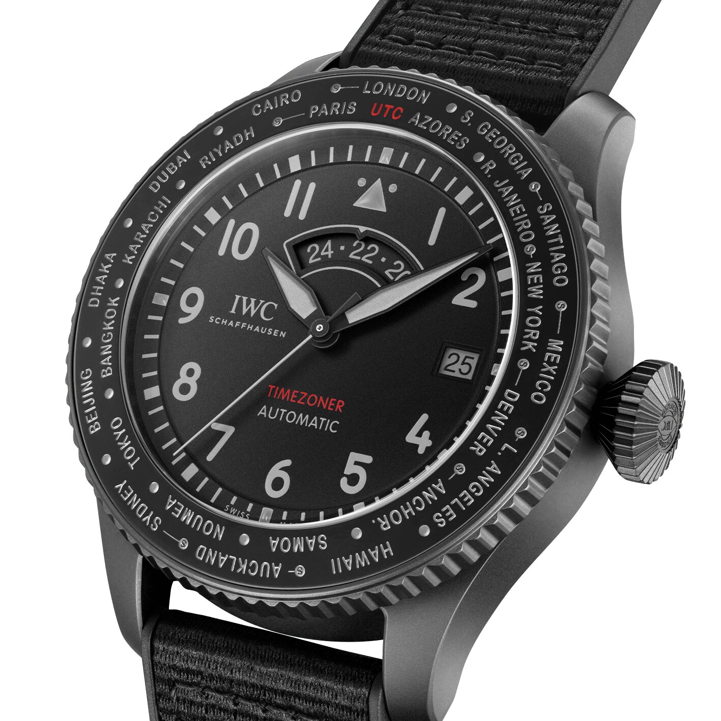IWC Pilot's Watch Timezoner TOP GUN Ceratanium IW395505 Esfera