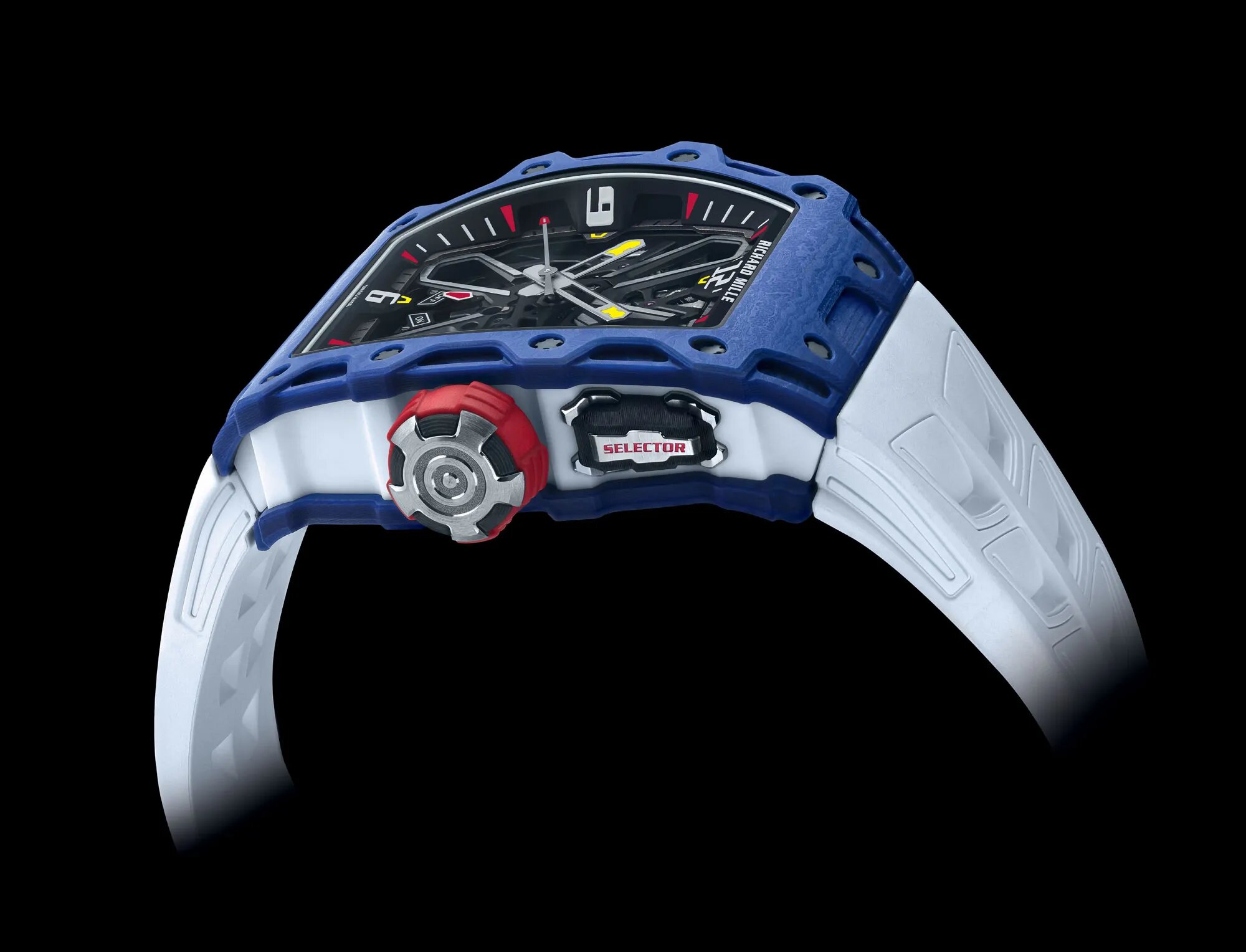 Richard Mille RM 35-03 Automatic Rafael Nadal Detalle corona y pulsador