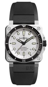 Bell & Ross BR 03-92 Diver White BR0392-D-WH-ST_SRB Frontal correa caucho