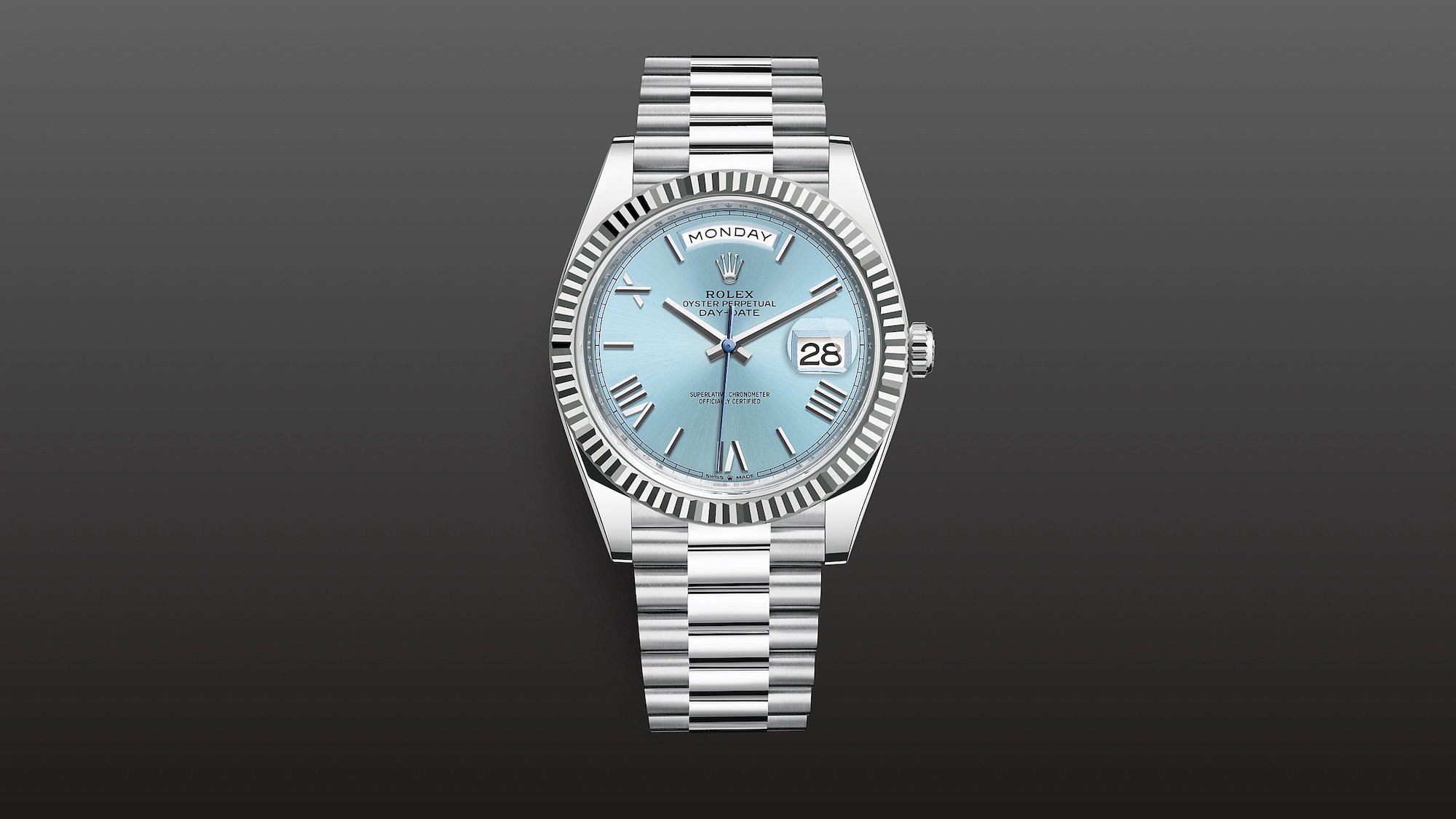 Rolex Day-Date 40 Platino 228236-0012 Frontal
