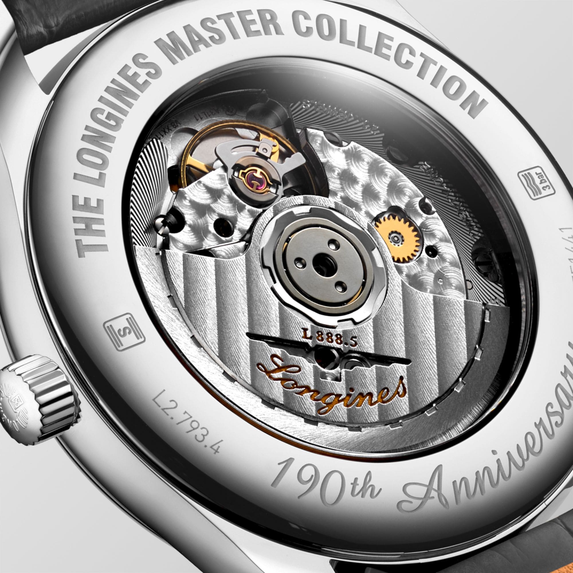 The Longines Master Collection 190th Anniversary L2.793.4.73.2 Detalle trasera