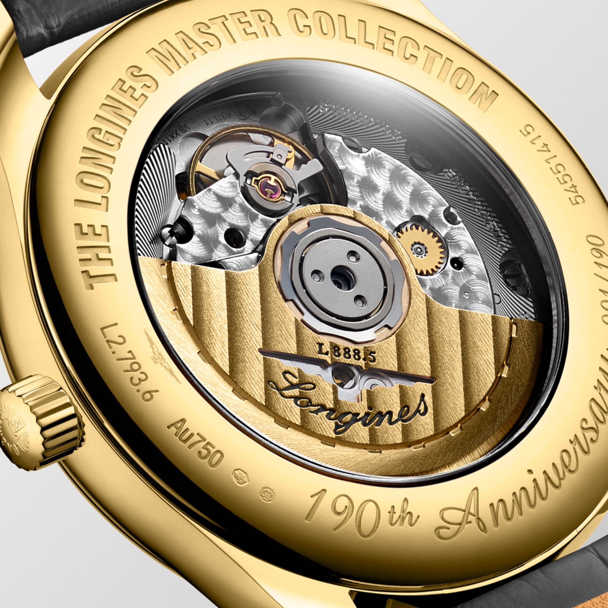 The Longines Master Collection 190th Anniversary L2.793.6.73.2 Detalle trasera