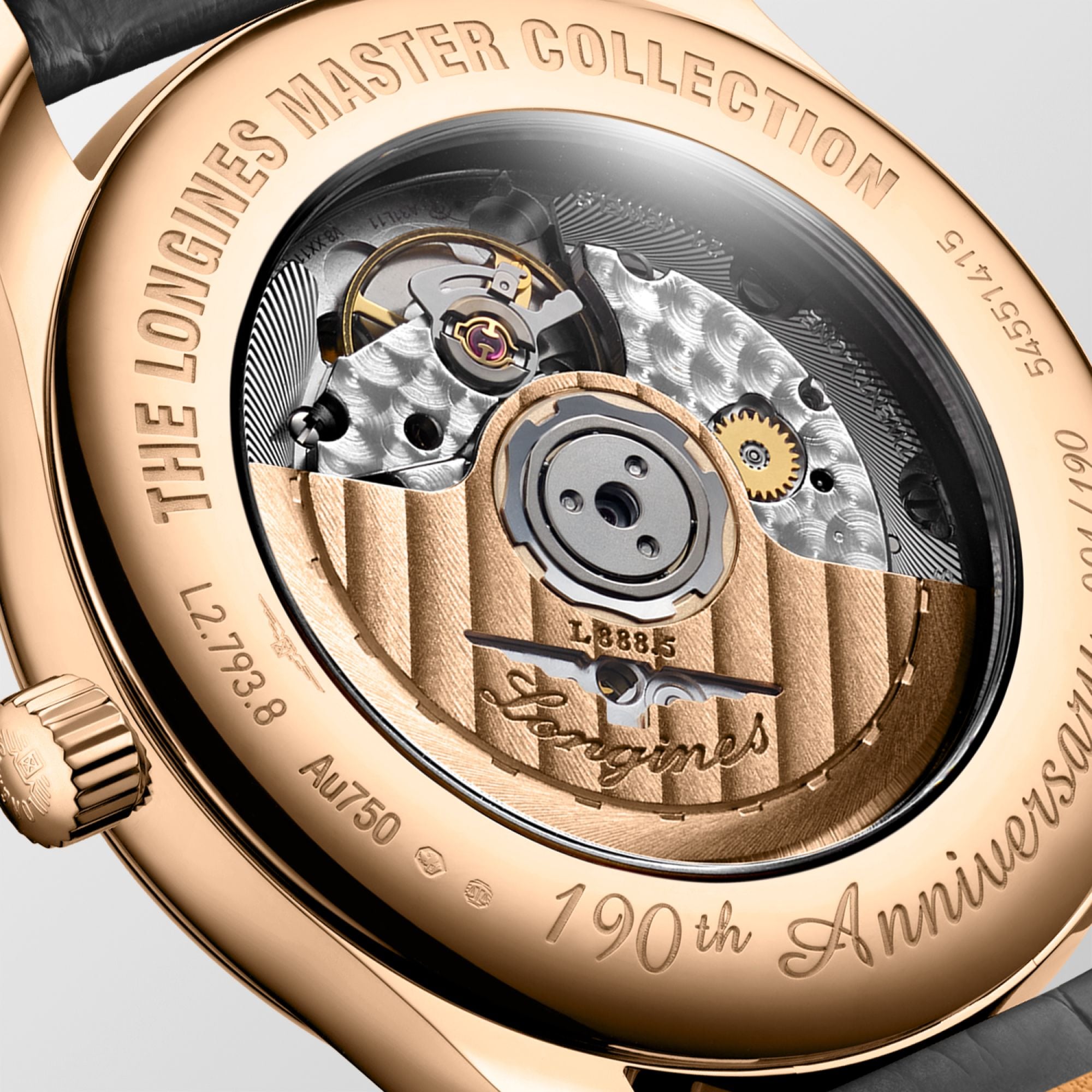 The Longines Master Collection 190th Anniversary L2.793.8.73.2 Detalle trasera