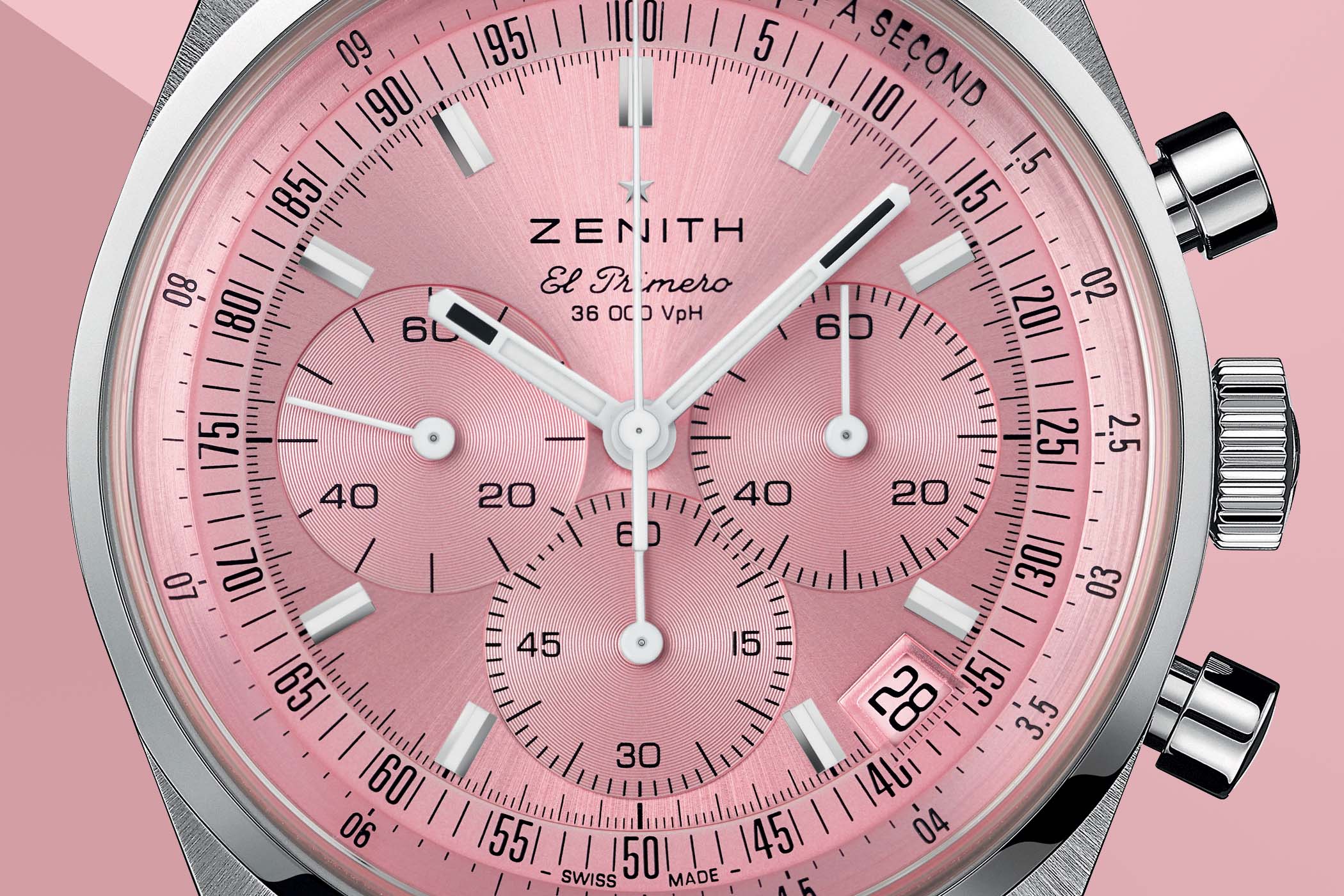 Zenith Chronomaster Original Pink Detalle esfera