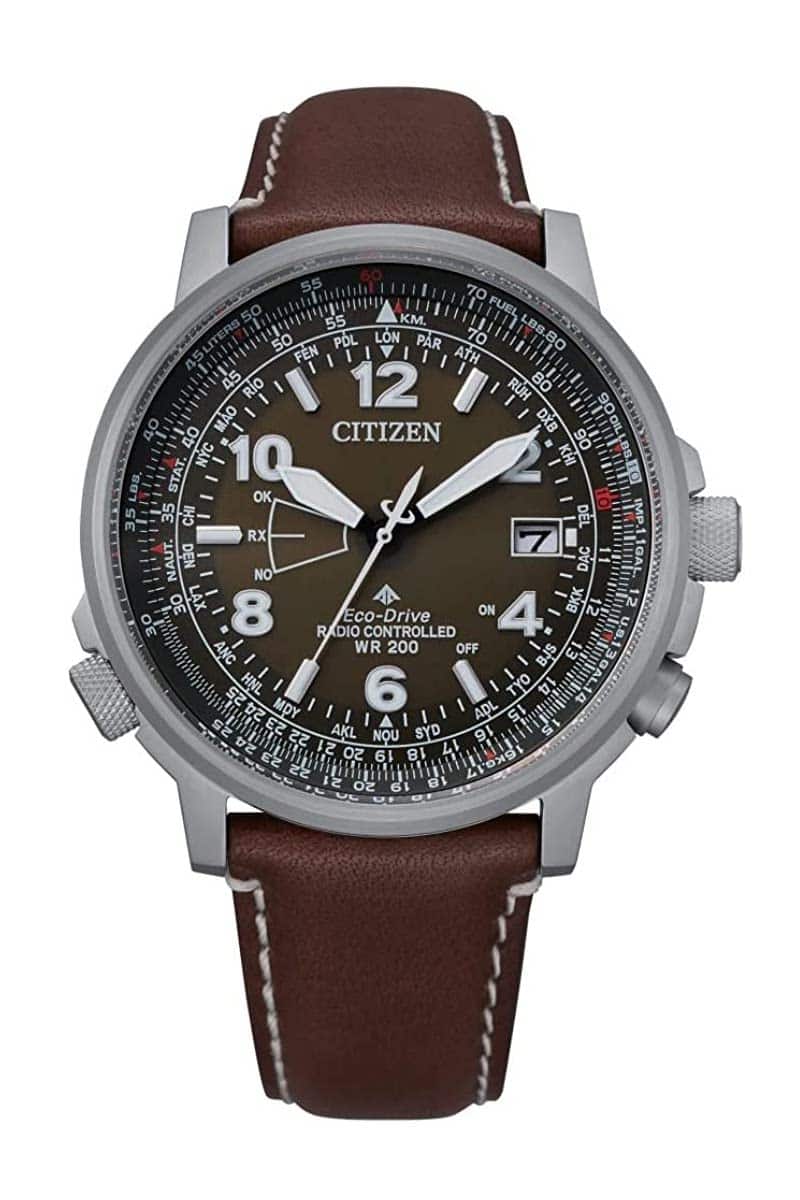 Citizen CB0240-88L Orologio Uomo Pilot Radiocontrollato Con Eco-Drive, Cassa In Acciaio 42,5 Mm, Quadrante Blu