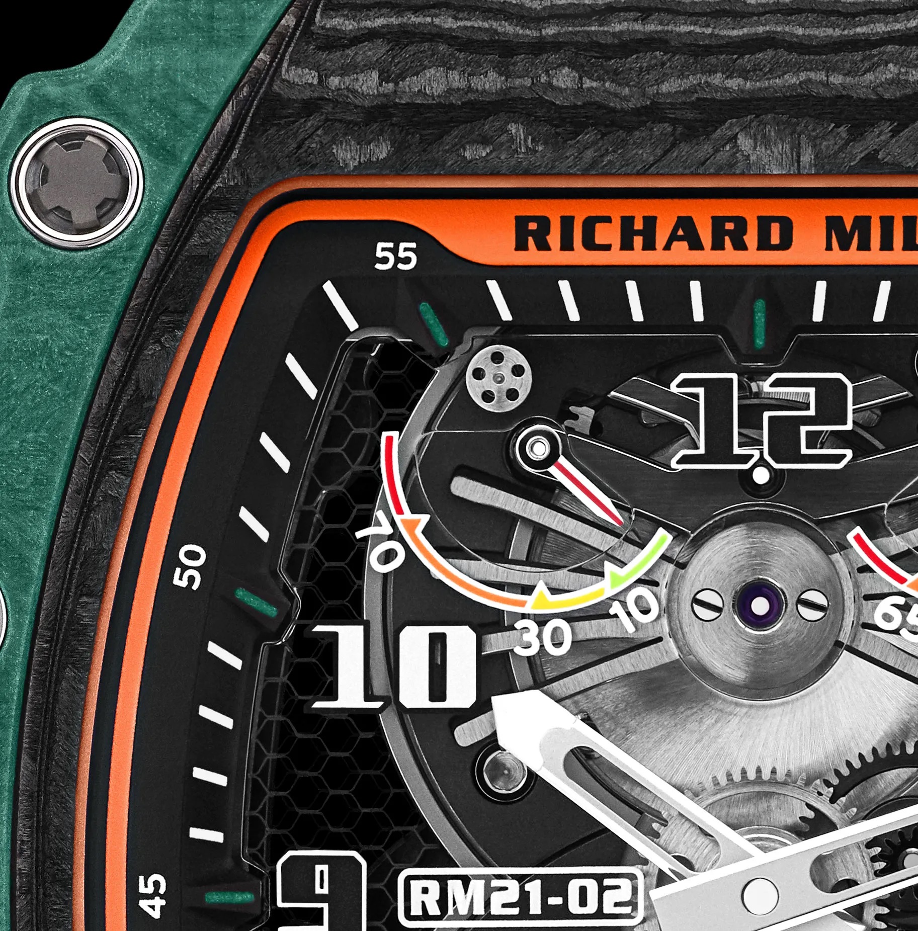 Richard Mille RM 21-02 Tourbillon Aerodyne Detalle reserva de marcha