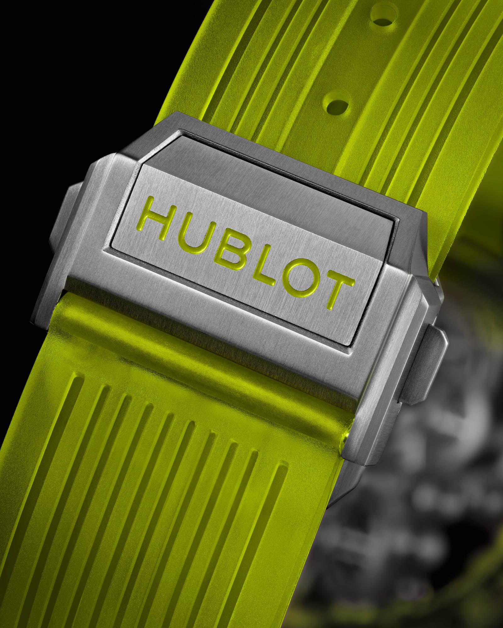 Hublot Big Bang Tourbillon Automatic Yellow Neon Saxem 44mm 429.JY.0120.RT Detalle cierre