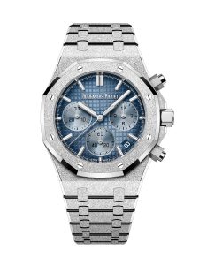 Audemars Piguet Royal Oak Chronograph 41 mm Hammered White gold Smoked blue dial 26240BC.GG.1324BC.02 Frontal