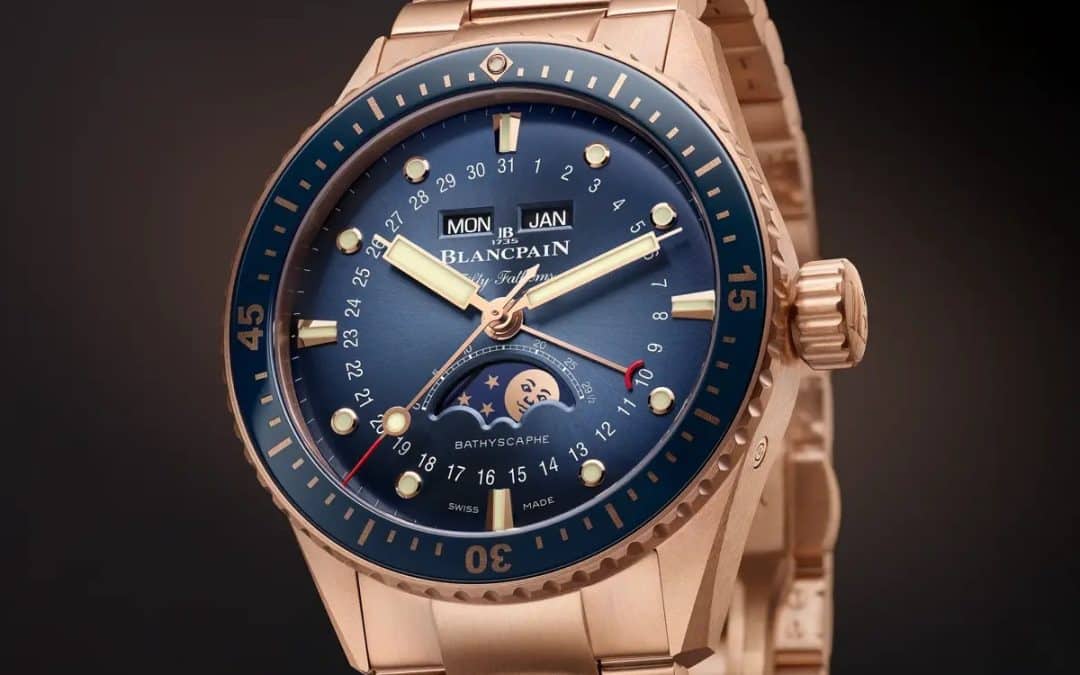 Blancpain Bathyscaphe Quantième Complet y Chronographe Flyback en oro rojo por completo