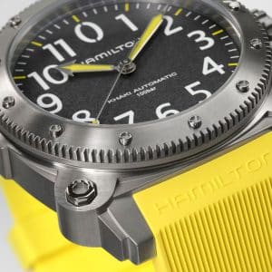 Hamilton Khaki Navy Belowzero Auto Titanium H78535380 Detalle bisel