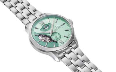 Tonos champán y menta para el Orient Star Layered Skeleton