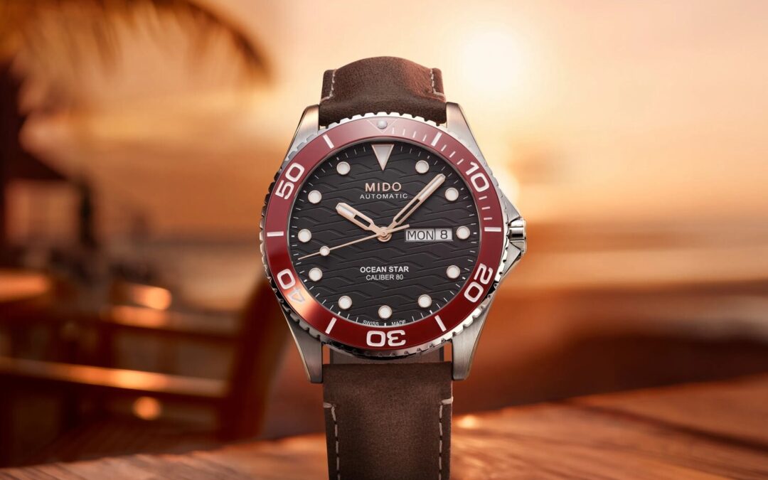 Mido Ocean Star 200C M042.430.16.051.00, con bisel en cerámica rojo intenso